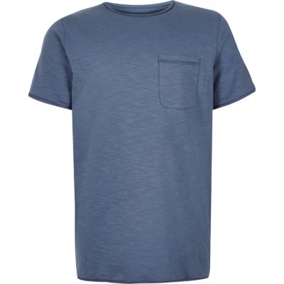 Boys blue marl textured t-shirt